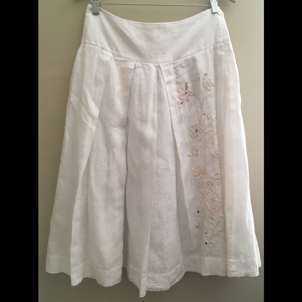 DKNY BEAded LInen Skirt